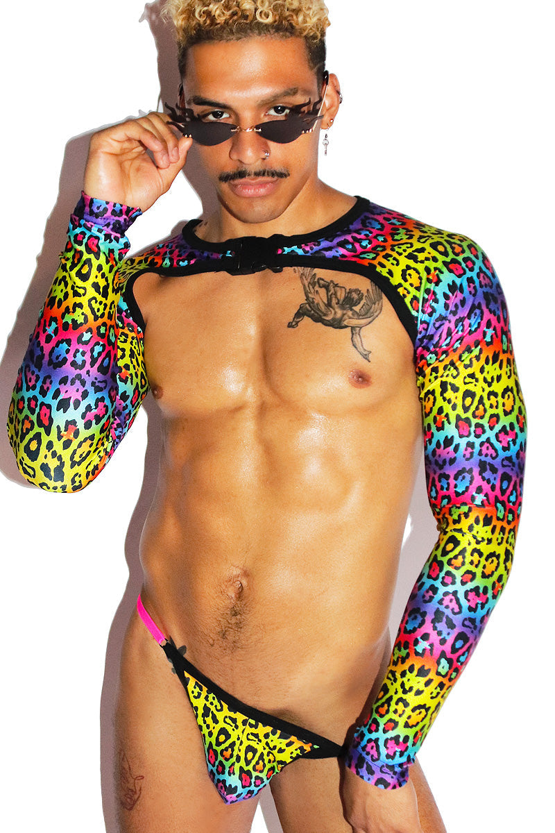 Cheetah Rainbow Buckle Arm Guard Harness- Black