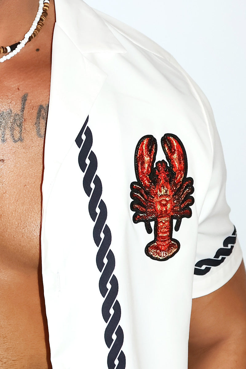 Catch of the Day Lobster Patch Shirt - White