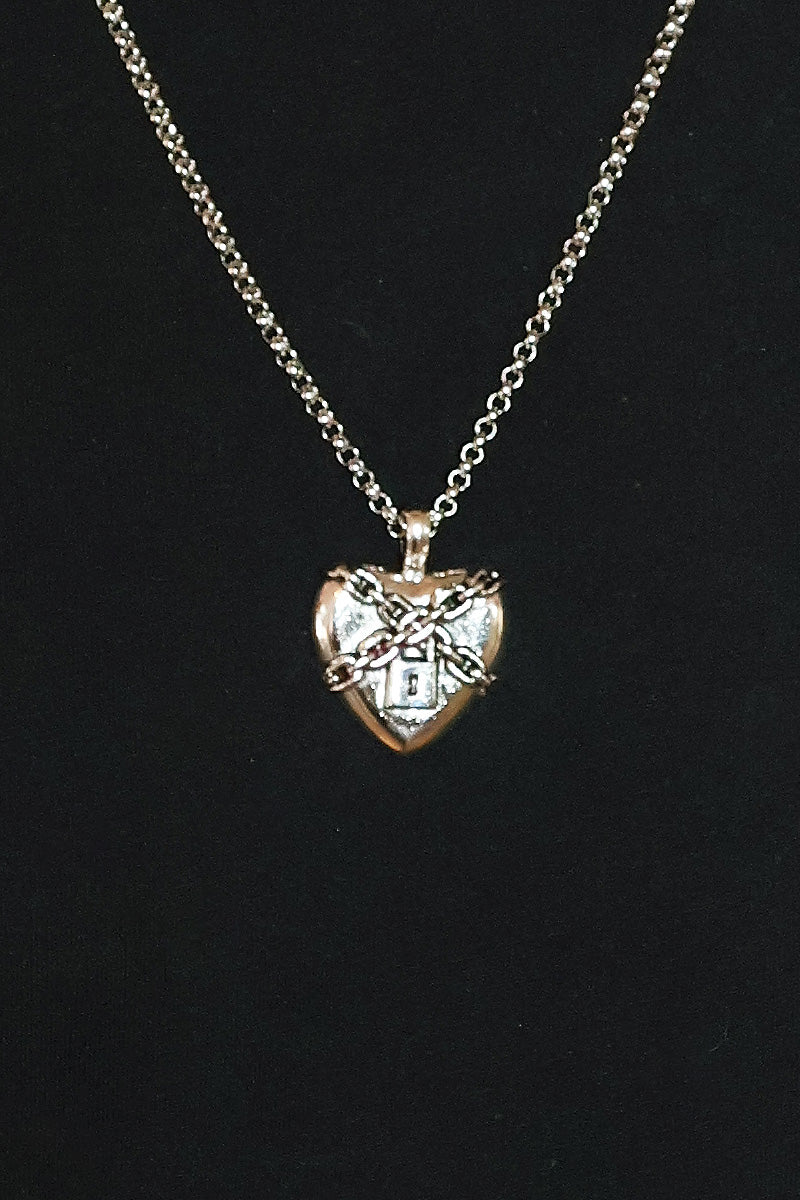 Bling Heart Necklace - Silver
