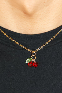 Cherries Necklace - Gold