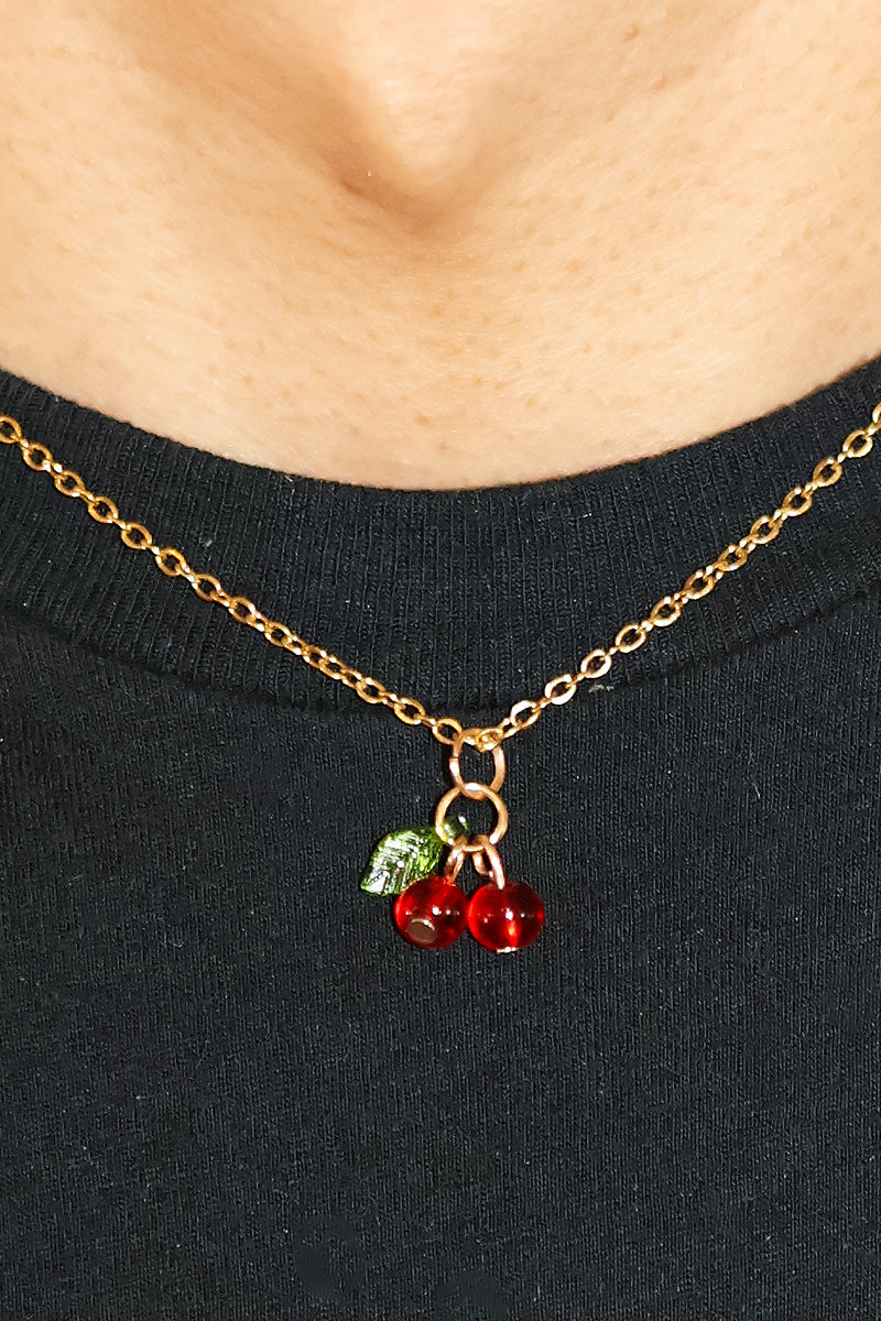 Cherries Necklace - Gold