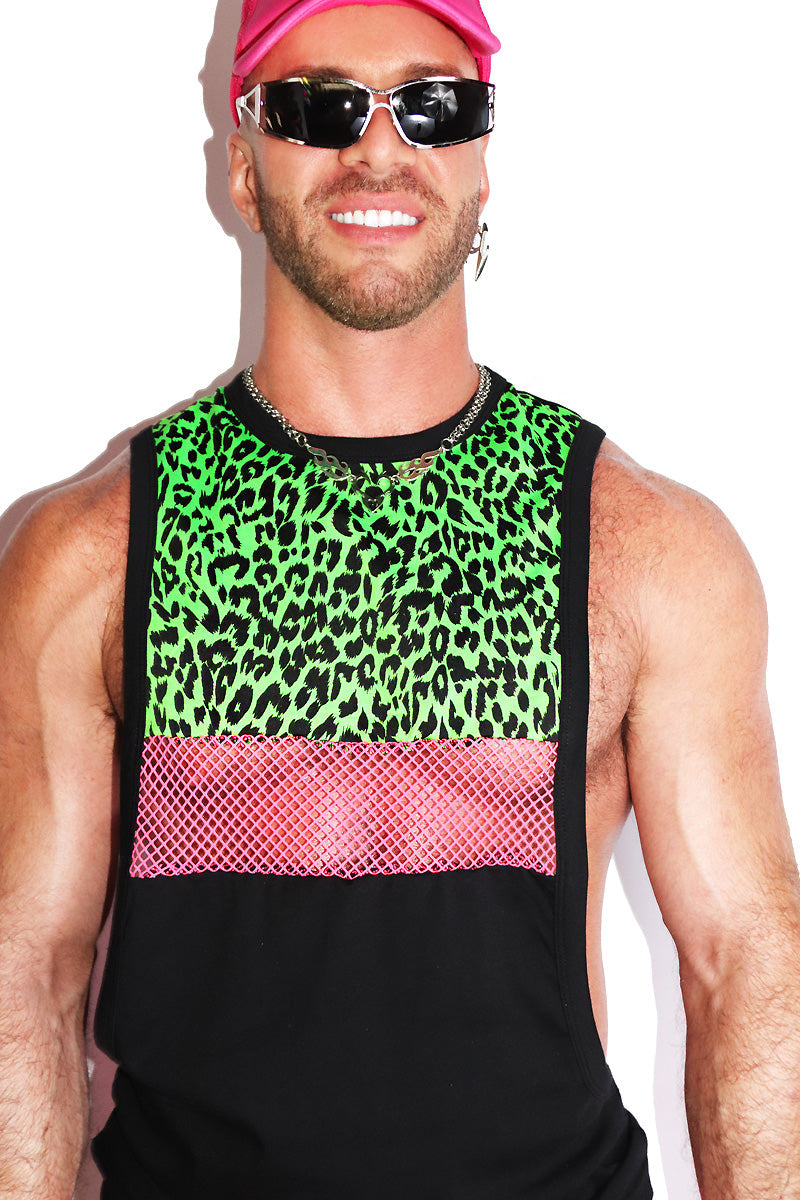 Circuit Cheetah Mesh Low Arm Tank- Green