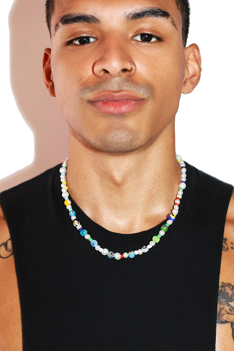 Rainbow Pearl Necklace - Multi