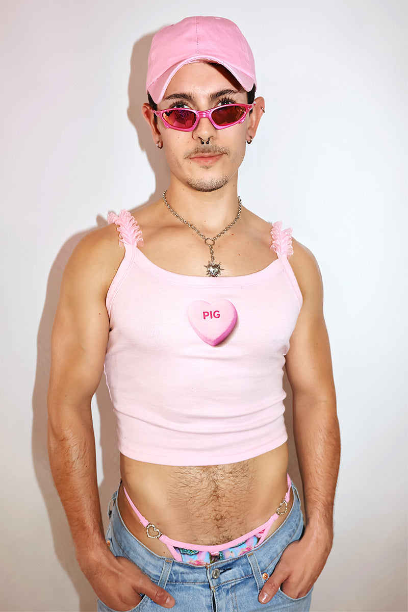 Pig Frills Princess Cami Baby Tank-Pink