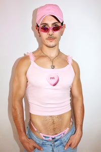 Pig Frills Princess Cami Baby Tank-Pink