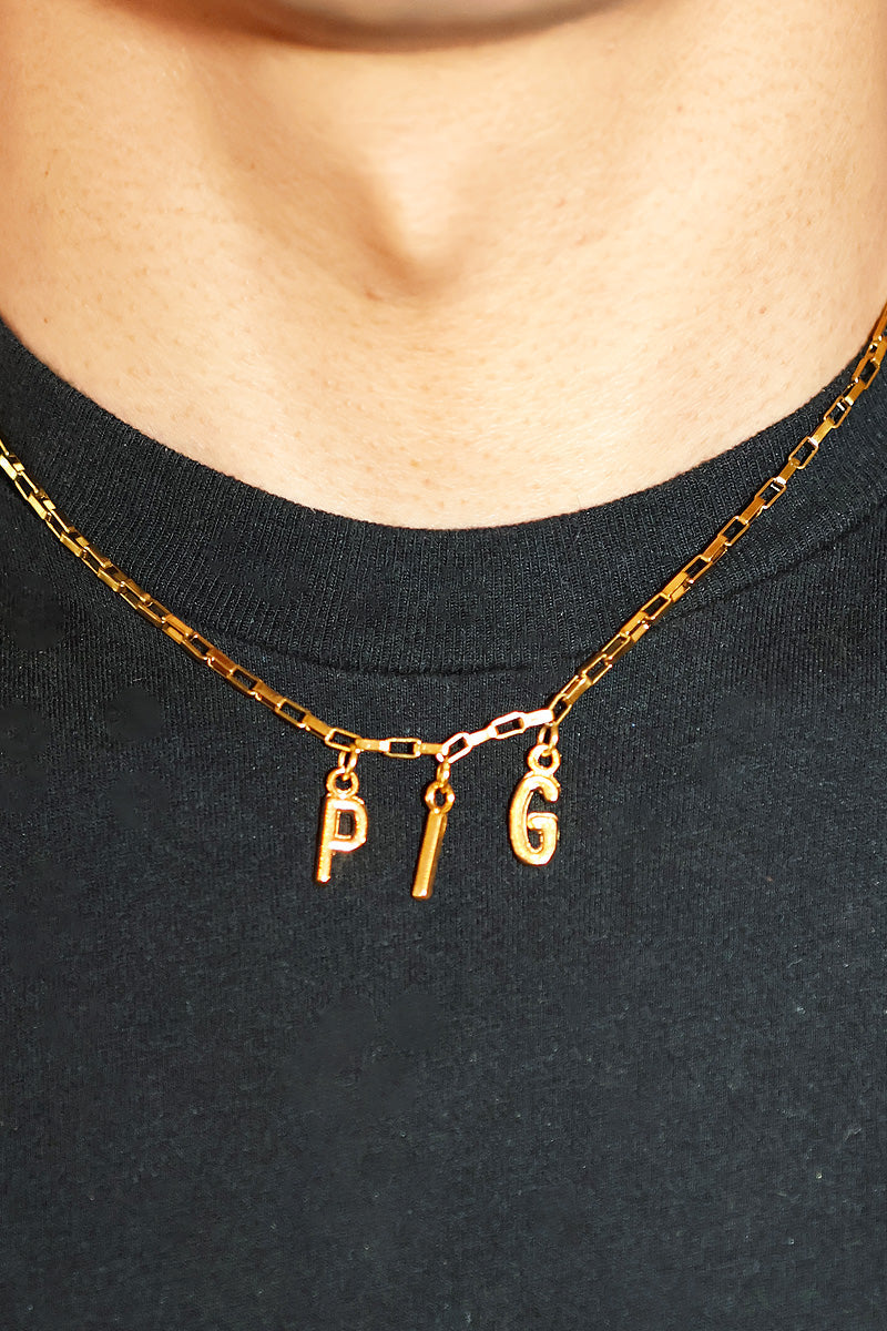 Pig Necklace - Gold