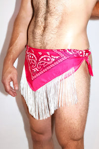 Line Dancing Fringe Bandana Thong in Fuchsia, view 3