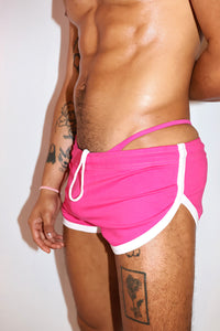 Core Shorty Running Shorts in Fuchsia, view 2
