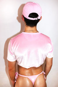 Velvet Extreme Crop Tee- Pink