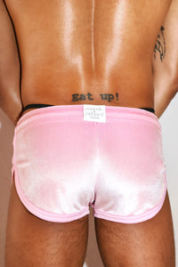 Velvet Shorty Running Shorts- Pink