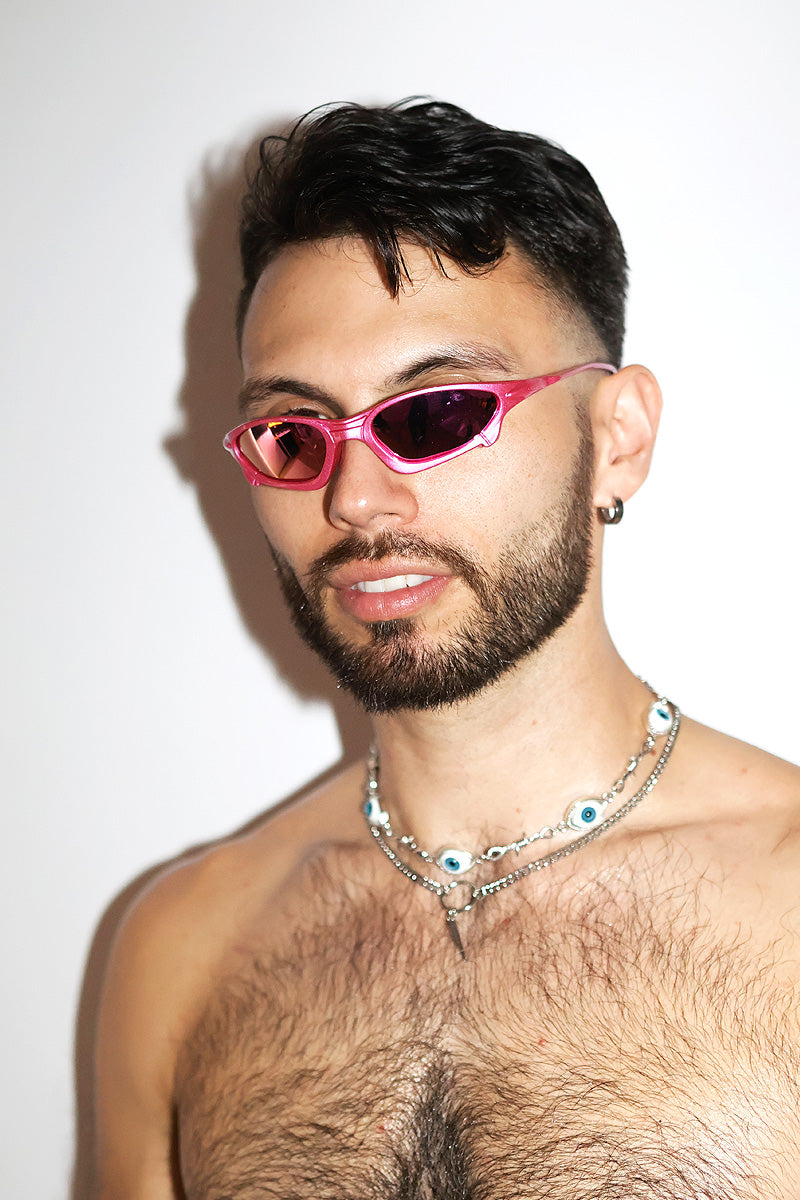 Y2K Micro Wrap Sunglasses – Pink