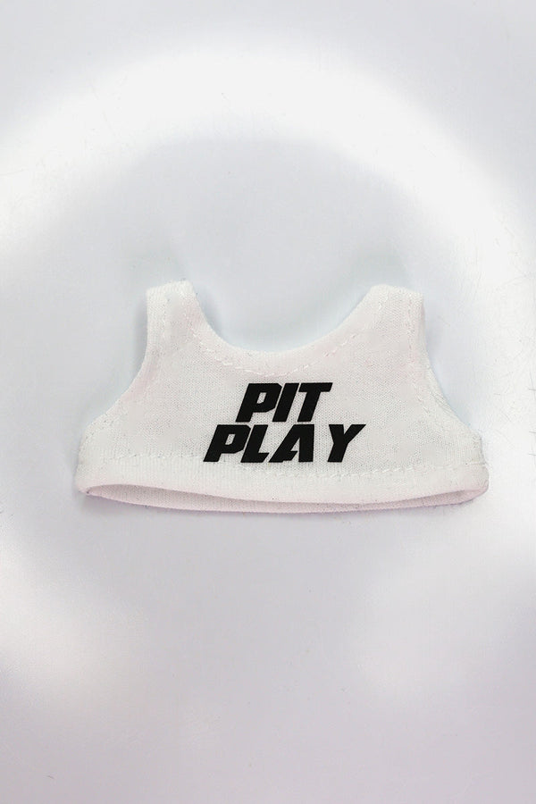 Pit Play Fashion Figure Crop Tank in White