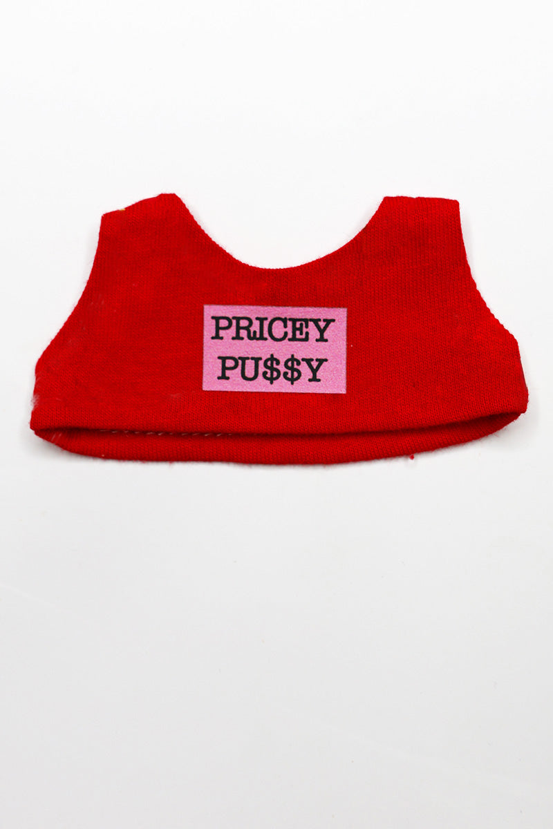 Pricey Pussy Fashion Figure Crop Tank- Red