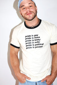 Pride is Protest Ringer Tee- Black