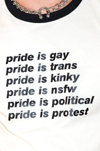 Pride is Protest Ringer Tee- Black