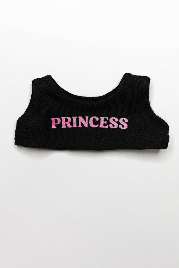 Princess Fashion Figure Crop Tank in Black