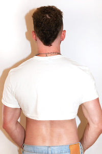 Push Out Extreme Crop Tee-White