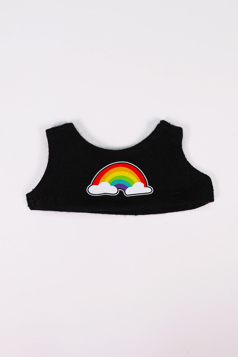 Over The Rainbow Fashion Figure Crop Tank- Black