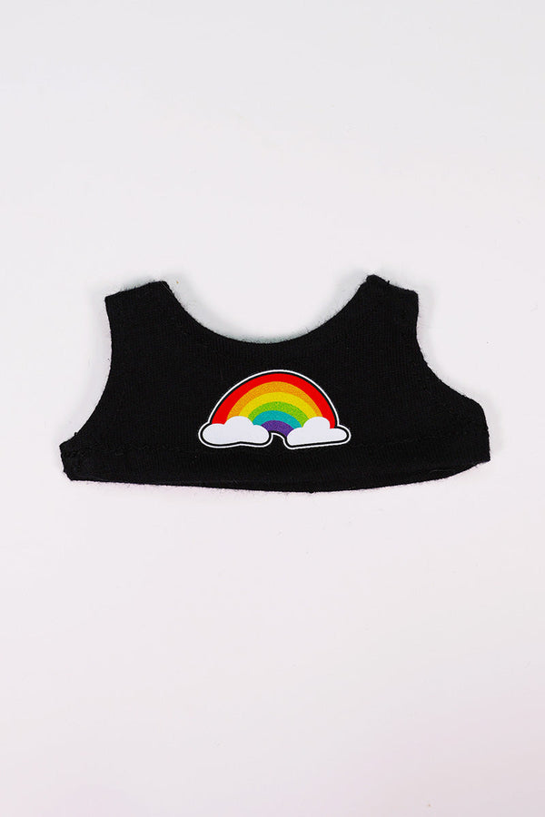 Over The Rainbow Fashion Figure Crop Tank in Black