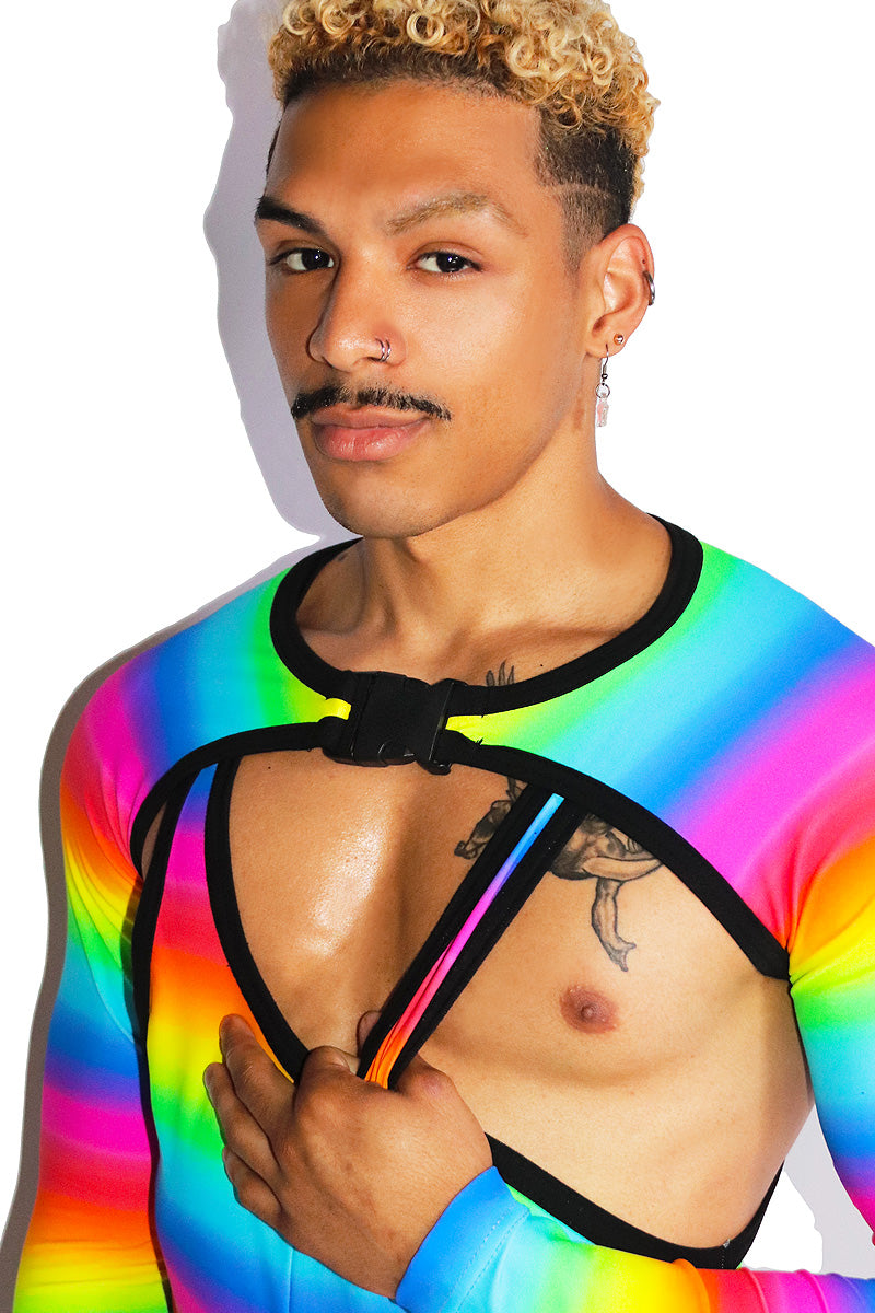 Gradient Rainbow Buckle Arm Guard Harness- Multi