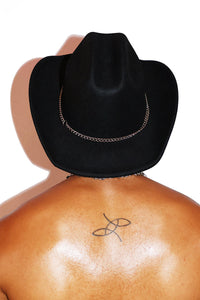 Rhinestone Cowboy Star Hat - Black