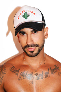 Ride Me Cowboy Trucker Hat-Black