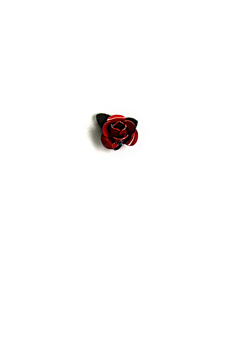 Death Rose Stud Single Earring - Red