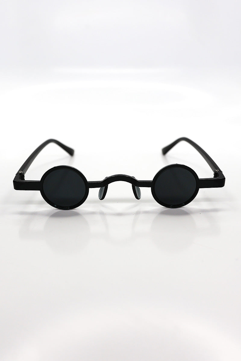 Steampunk Round Sunglasses – Black