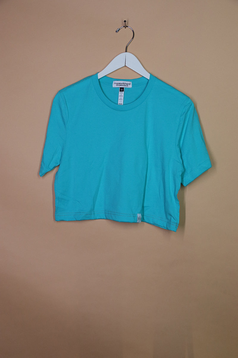 Sample#00931- Crop Tee Teal-M