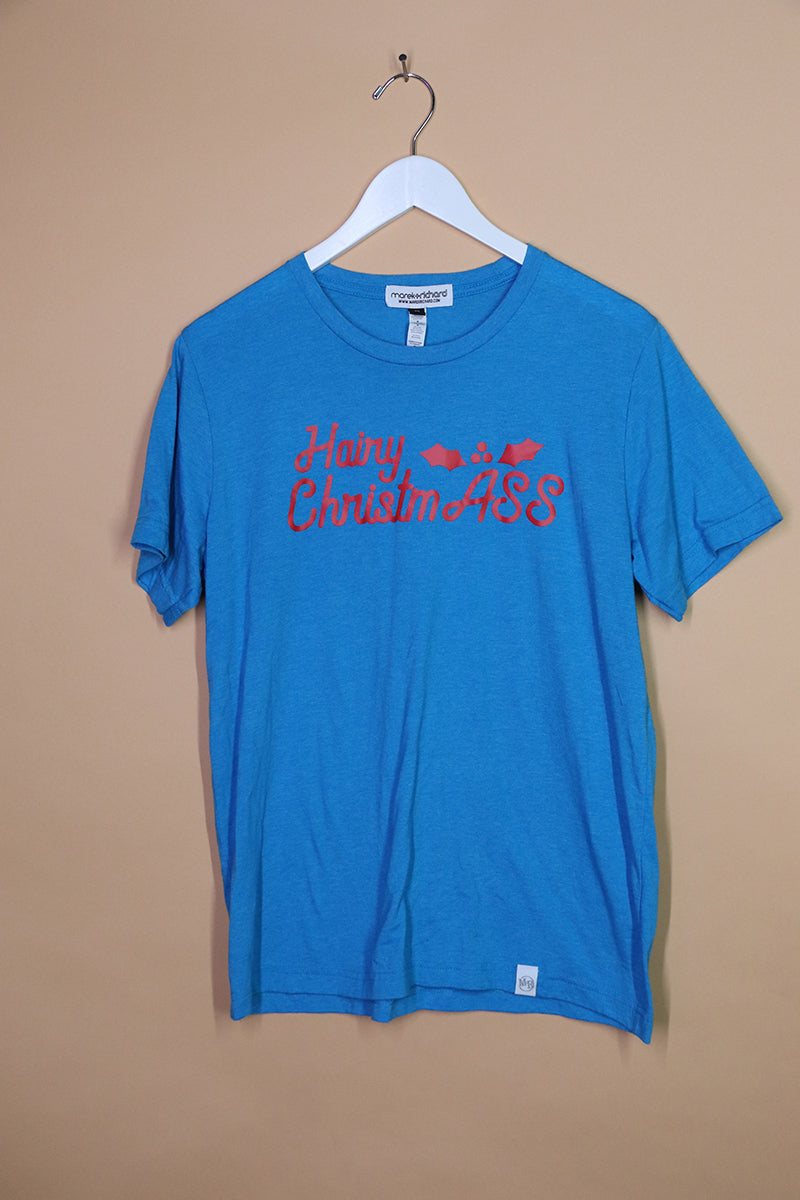 Sample#01006- Hairy Christmass Blue Tee-M