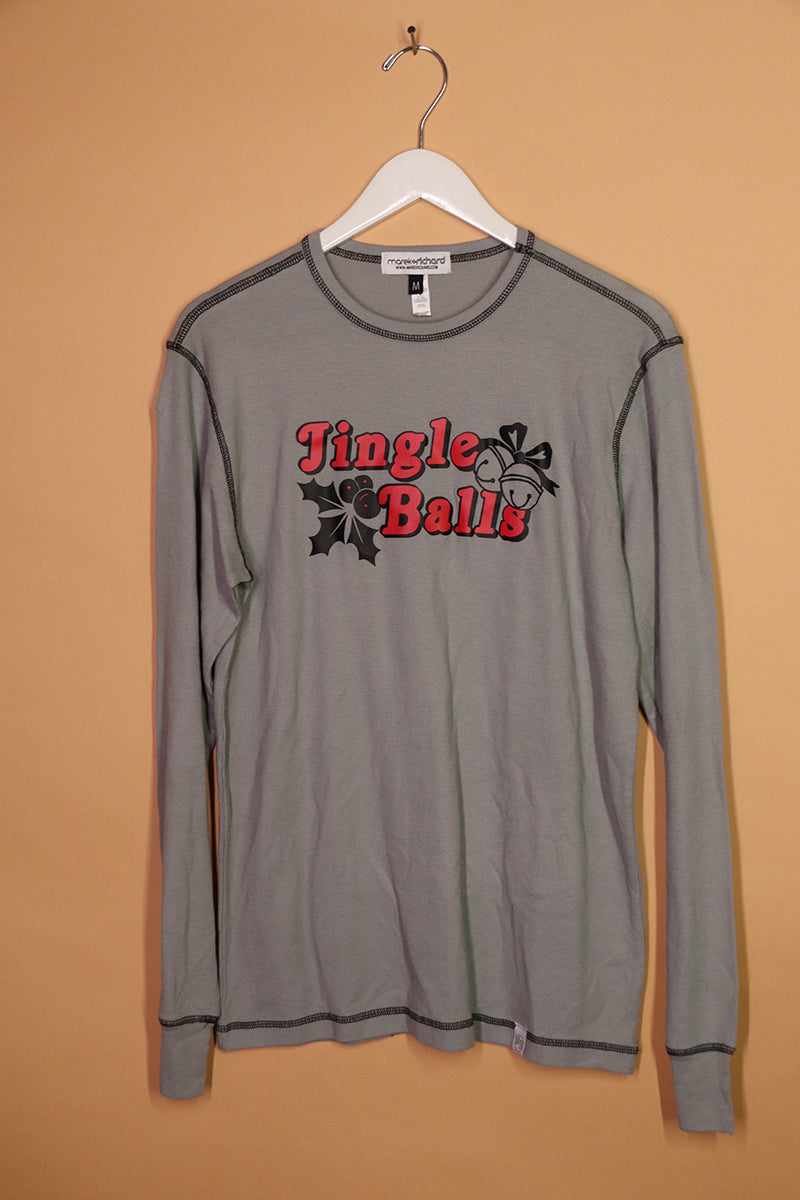 Sample#01058- Jingle Balls Long Sleeve Thermal Tee-M