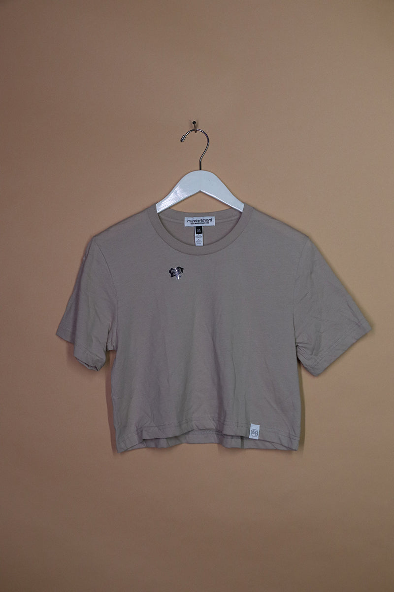 Sample#01110- Core Tan Crop Tee-M