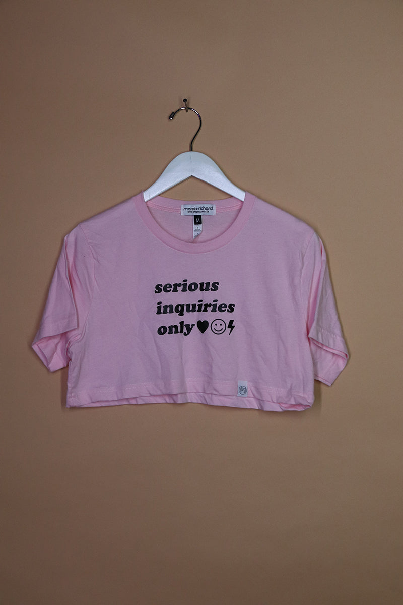 Sample#01118- Serious Only Pink Extreme Crop Tee-M