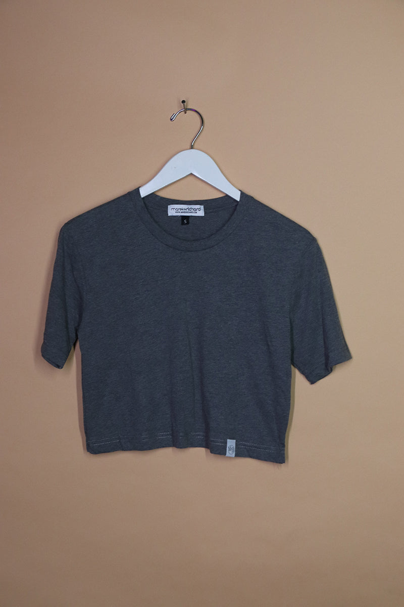 Sample#01122- Core Charcoal Crop Tee-S