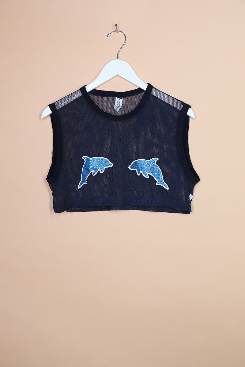 Sample#01149- Dolphin Pasties Extreme Crop Tank-M