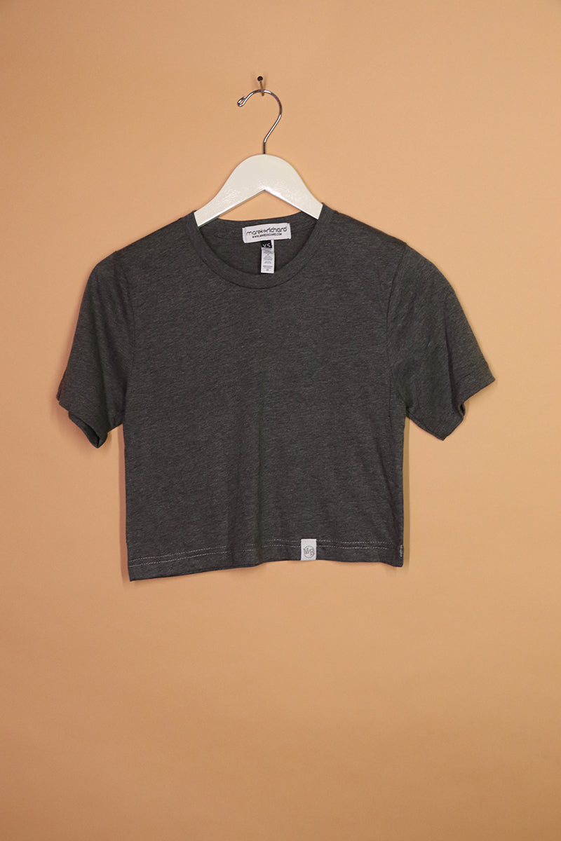 Sample#01176- Core Charcoal Crop Tee-XS