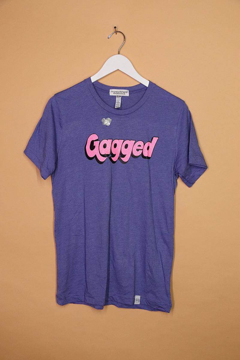 Sample#01216- Gagged Glitter Purple Tee-M