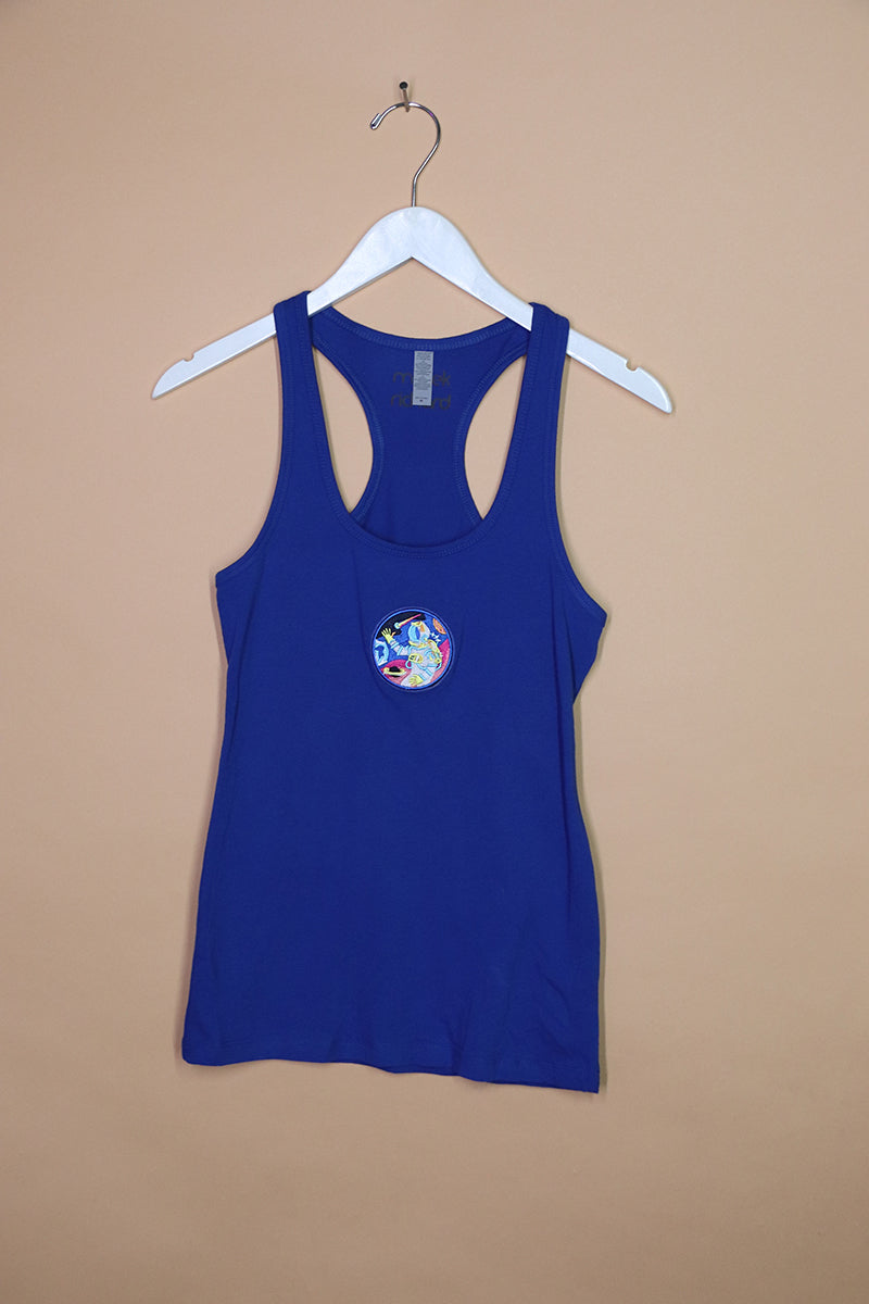 Sample#01268- Space Party Royal Fitted Racerback Tank-M