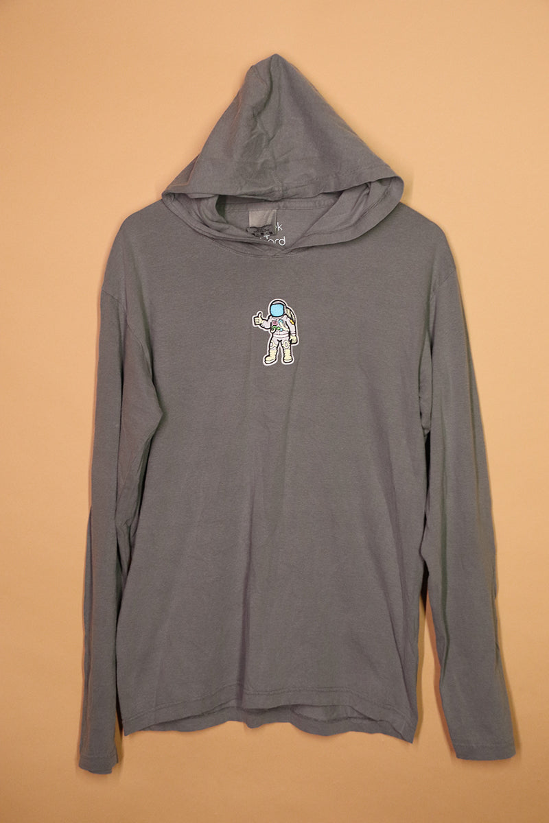 Sample#01304- Space Man Patch Tshirt Long Sleeve Hoodie-M