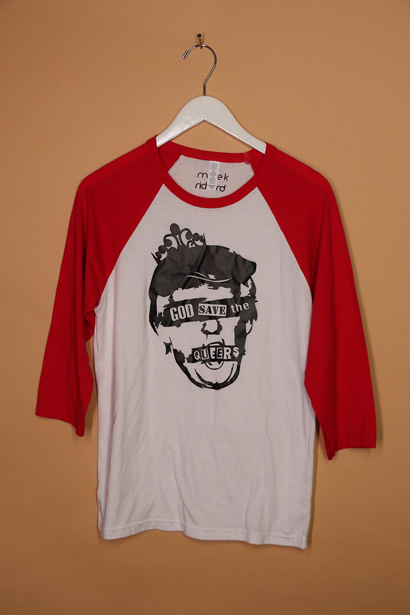 Sample#01346- God Save The Queers Baseball Raglan Tee-M