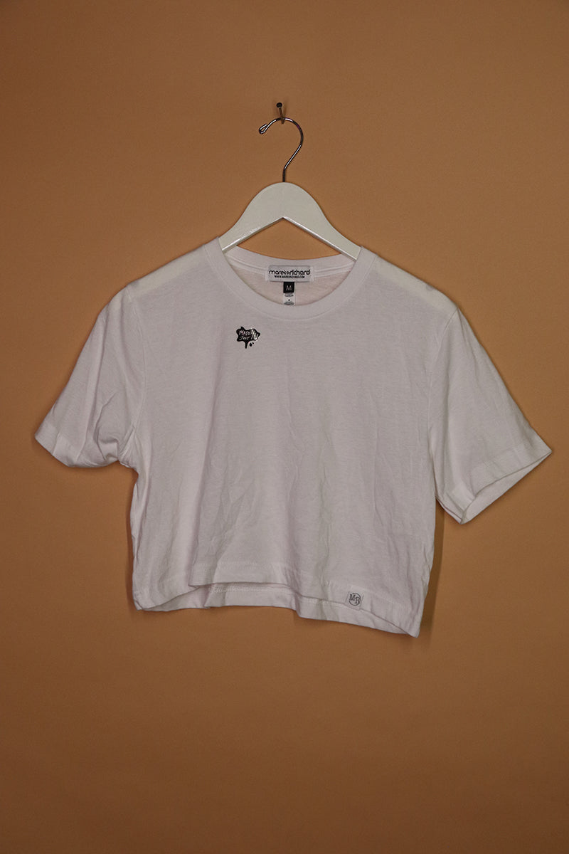 Sample#01370- Core White Crop Tee-M