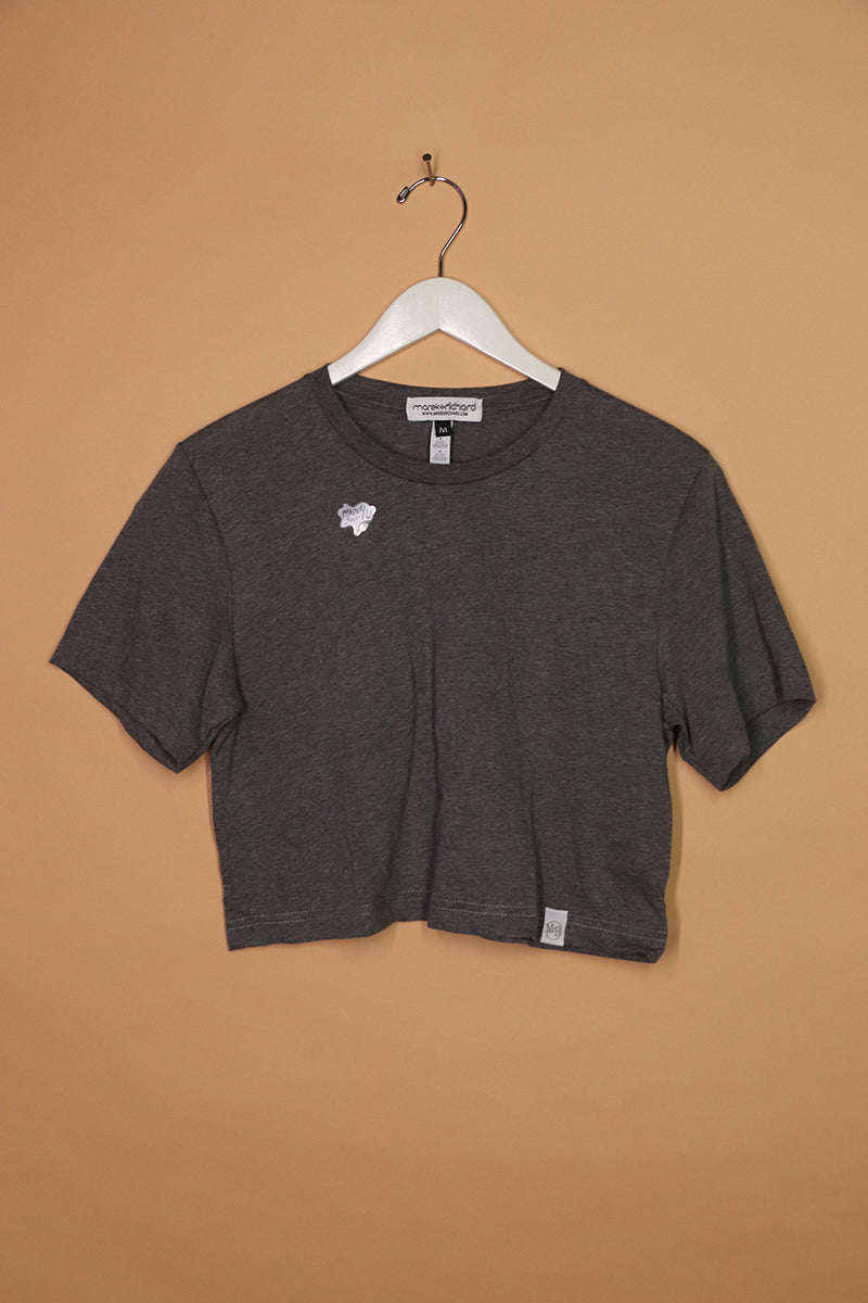 Sample#01379- Core Charcoal Crop Tee-M
