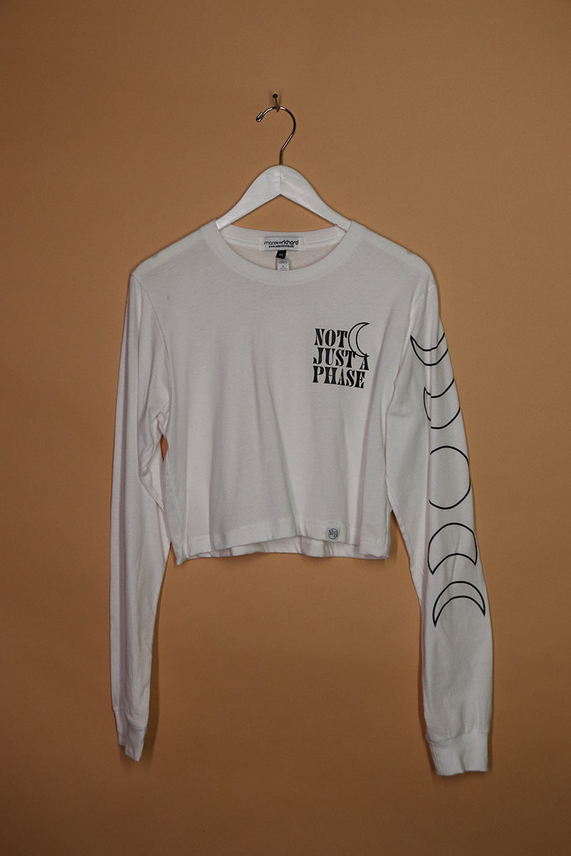 Sample#01416- Not Just A Phase Long Sleeve Crop Tee-M