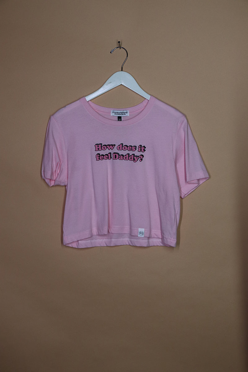 Sample#01431- Feel Daddy Pink Crop Tee-M