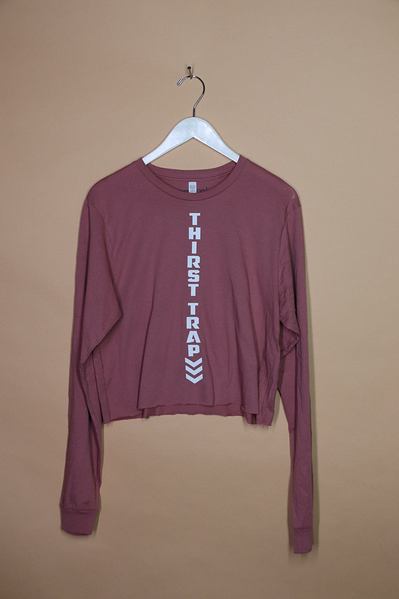 Sample#01448- Thirst Trap Mauve Long Sleeve Crop Tee-L