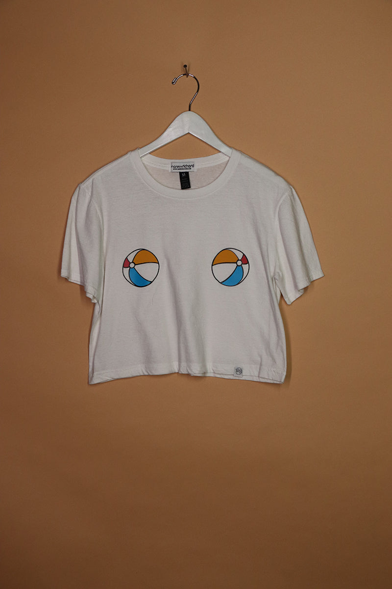 Sample#01452- Beach Ball Pasties Crop Tee-M