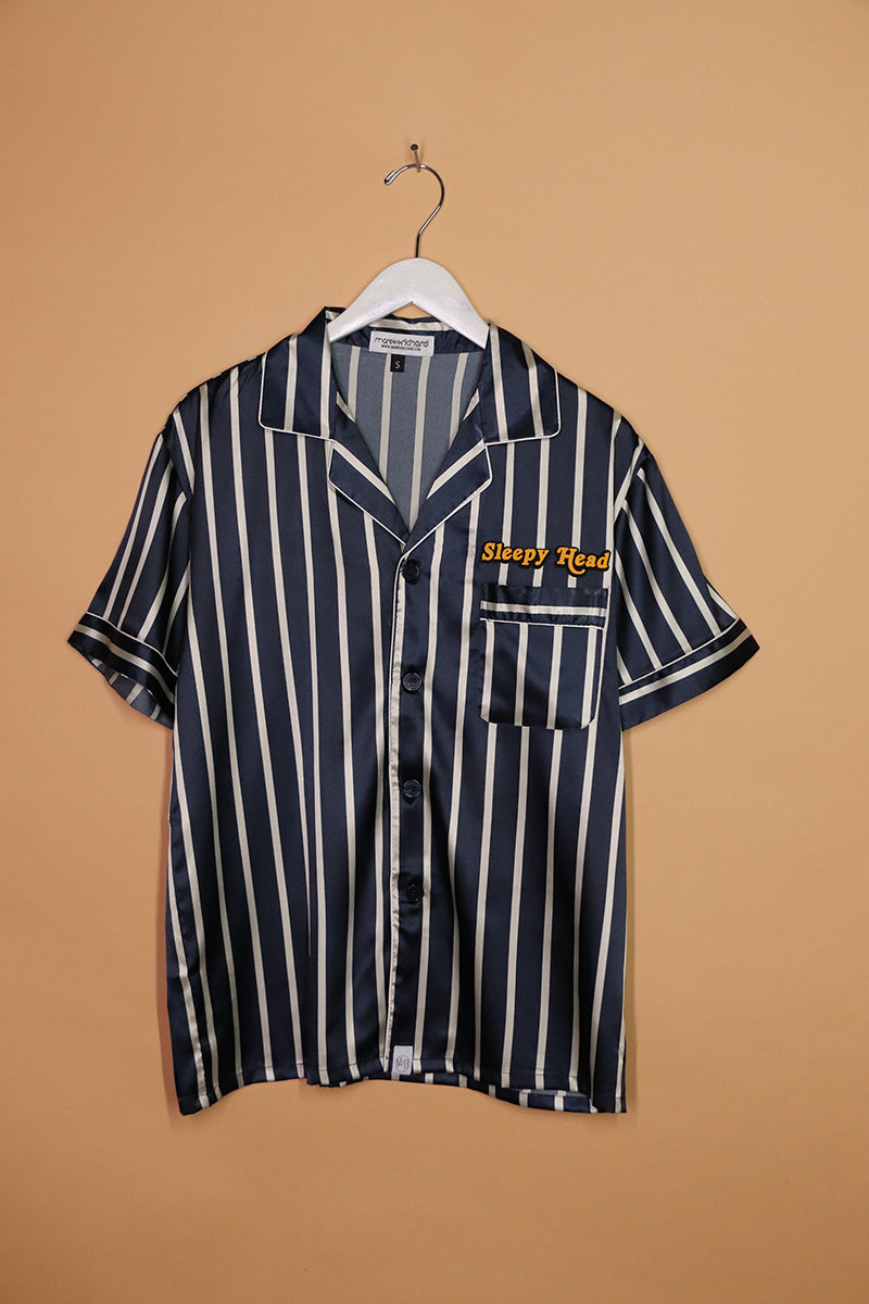 Sample#01462- Sleepy Head Navy Stripe Shirt-S