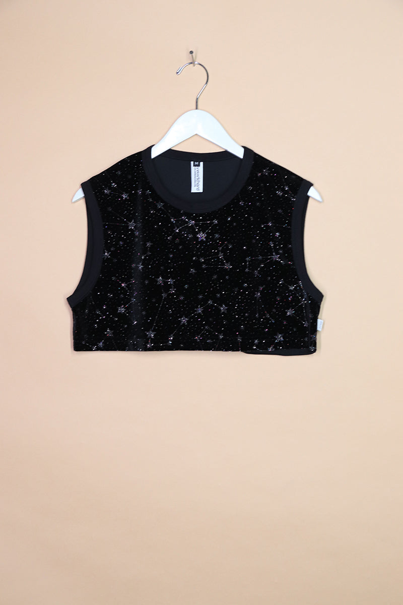 Sample#01502- Constellation Velvet Extreme Crop Tank-M