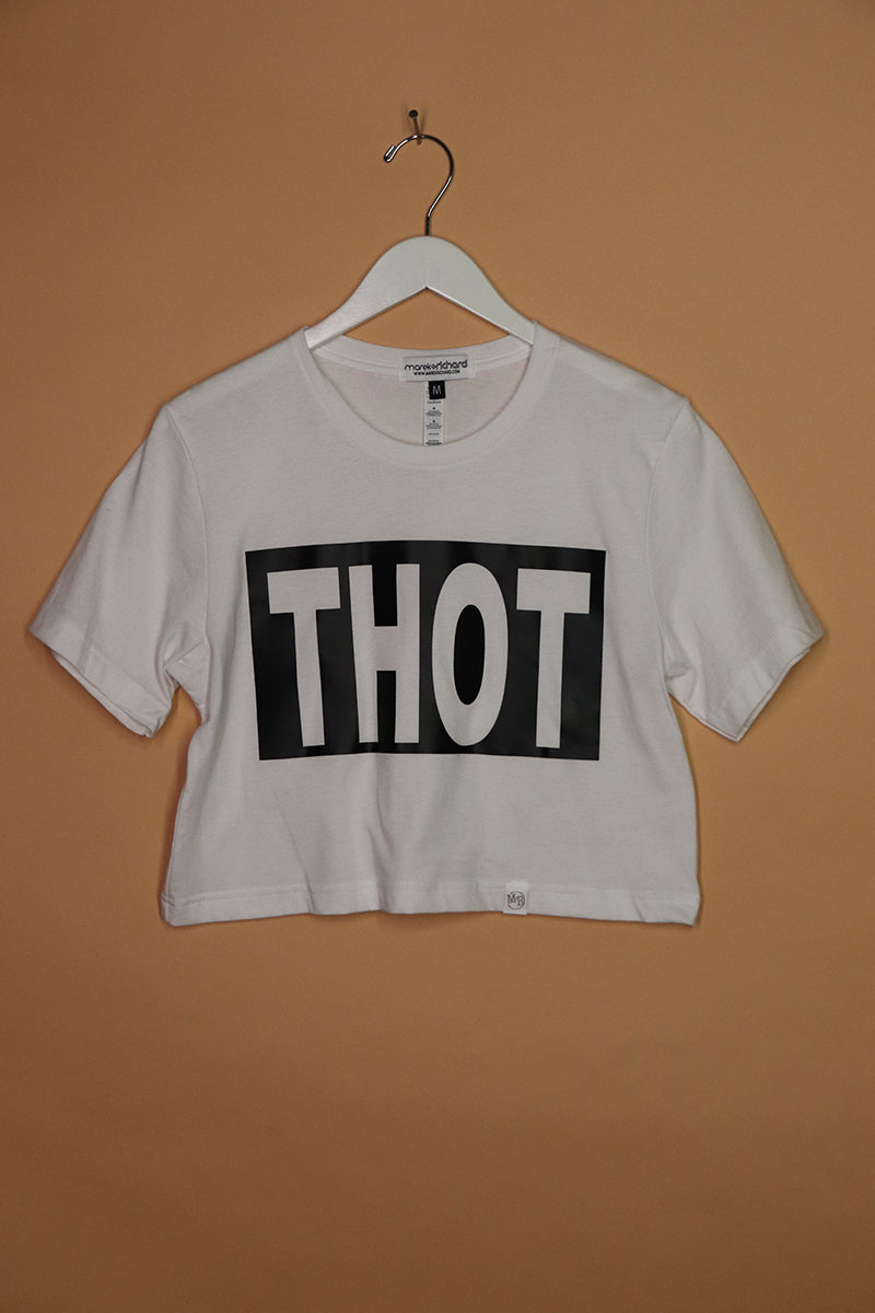 Sample#01508- Thot White Crop Tee-M