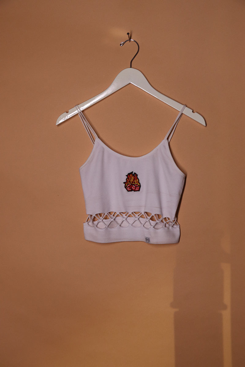 Sample#01520- Flamming Nice Fitted Crop Tank-M